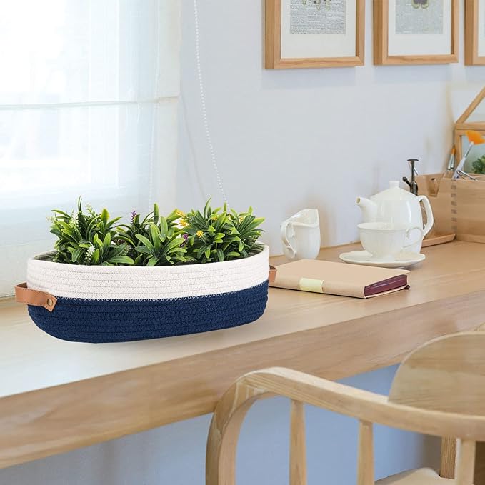 Set of 2 Toilet Basket, Woven Storage Basket - Image 5