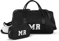 2 Pcs Wedding Weekender Bag Bride Groom Duffle Bag Chenille Letter Patch Travel by Bulyoou