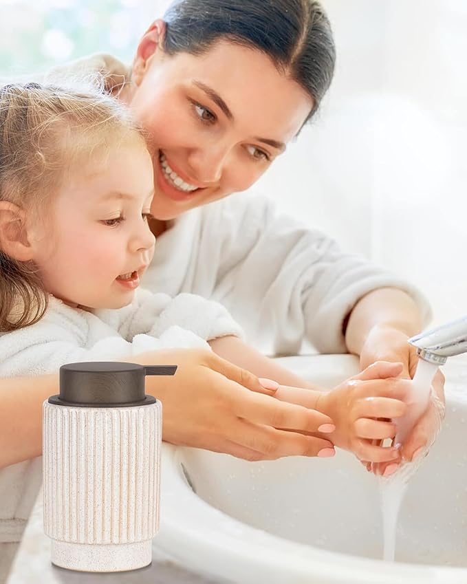 Fun Elements Foaming Soap Dispenser, Wood Grain Plastic Soap Dispenser - Image 2