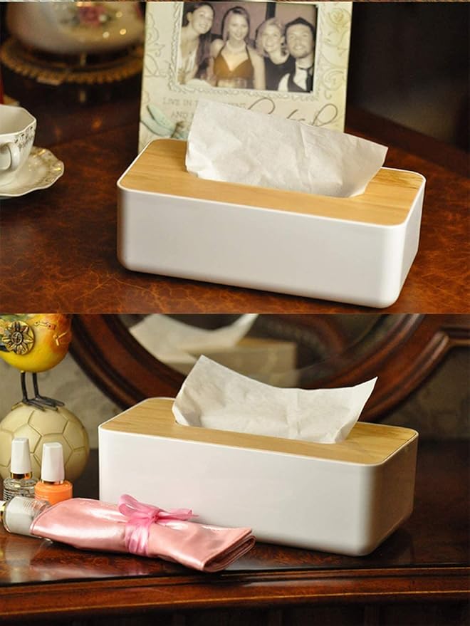 Wood Tissue Box Cover Gloves Box Holder Wooden Rectangular Tissue Box Holder - Image 4