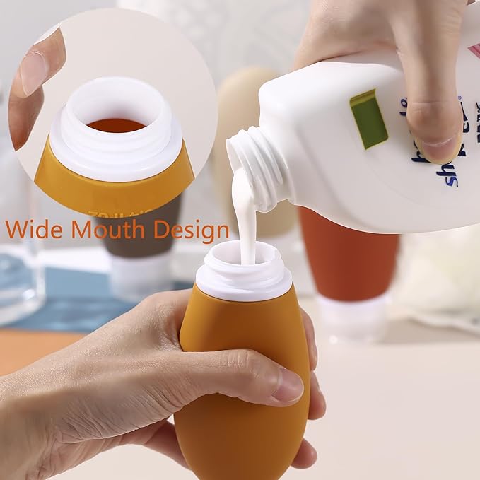 Leak Proof Silicone Travel Bottles, 4 Pack 3.4oz Liquid Squeezable Refillable - Image 3
