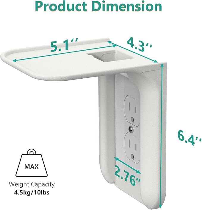 WALI Outlet Shelf Wall Holder, Bathroom Shelf up to 10lbs Standard Vertical - Image 3