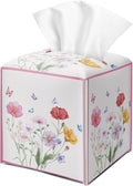 Wildflowers Butterfly Tissue Box Cover Square by DOIUCRO