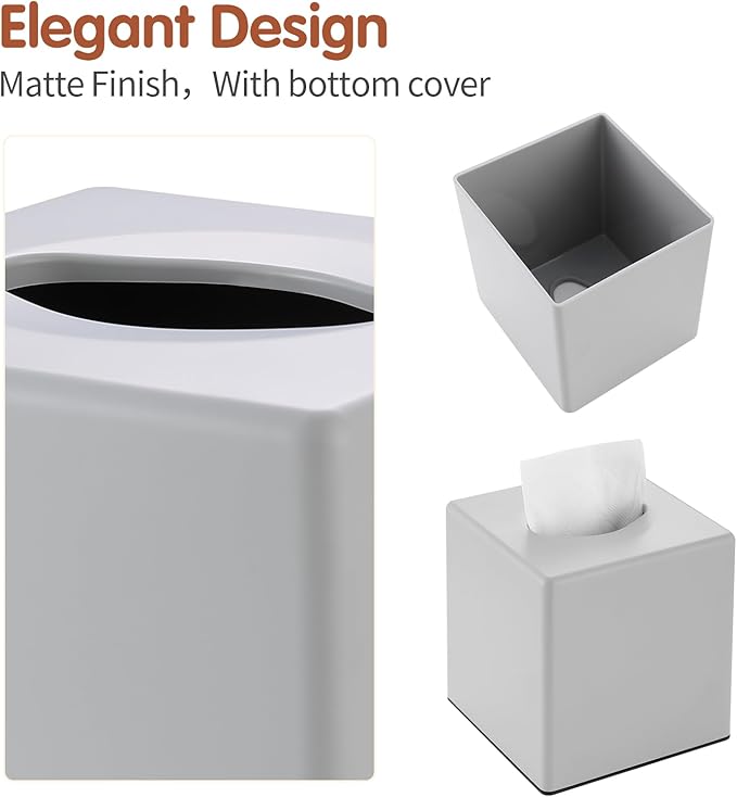 Tissue Box Cover, Square Facial Tissue Holder Storage - Image 5