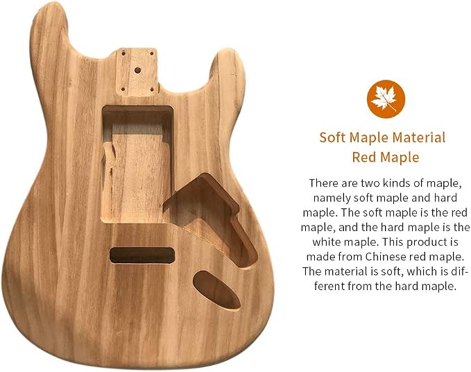 LANRU Polished Wood Type Electric Maple Guitar Barrel Body Unfinished Electric - Image 8