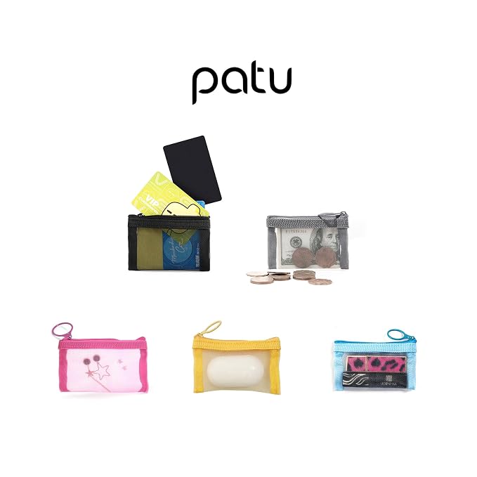 Patu Mini Zipper Mesh Bags, Size XS / A8, 5 Pieces, Keychain Pouch Key Holder - Image 2