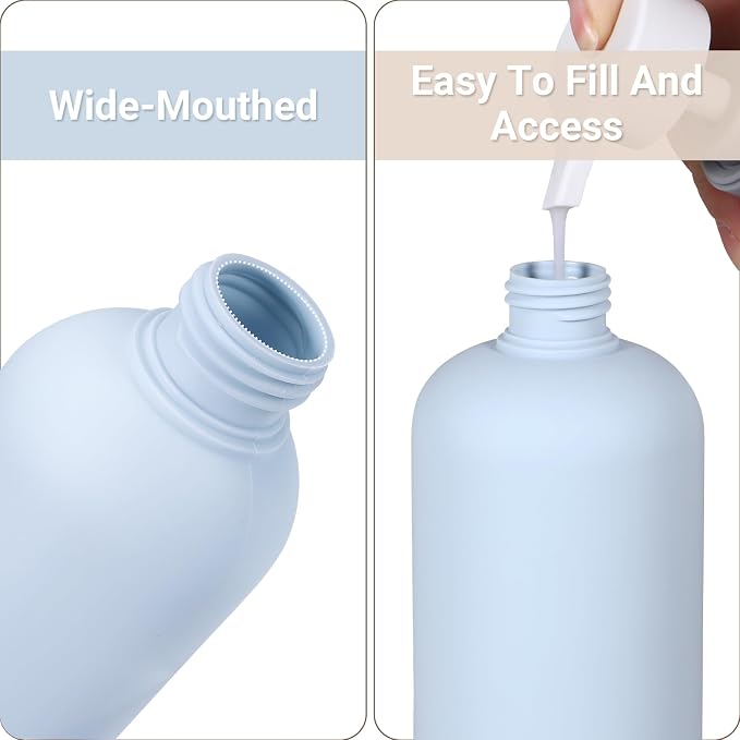 ASEVAT Travel Refillable Shampoo and Conditioner Bottles - 10 oz Plastic - Image 7
