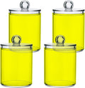 Yellow Qtip Holder Organizer Dispenser Cotton Swabs Cans Plastic Jars by SHJI