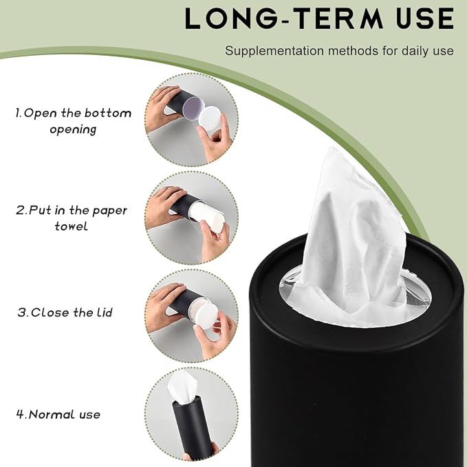 4 PCS Car Tissue Holder, Quick Convenient Refill Cylinder Facial Tissue Holder - Image 5
