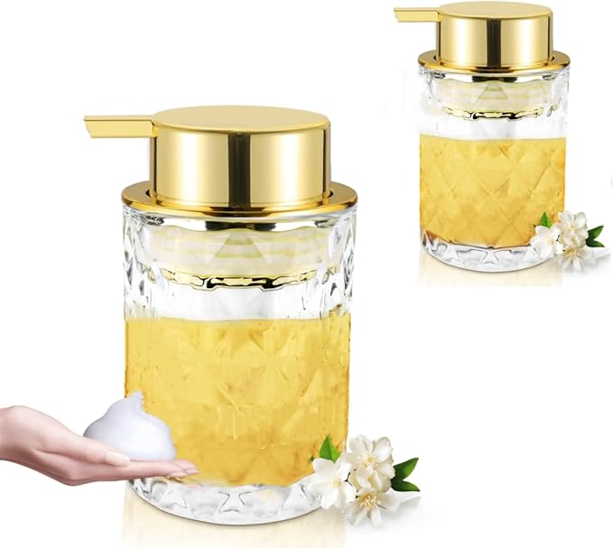 Glass Foaming Soap Dispenser 2 Pack Refillable Foaming Hand Soap Dispenser by Unknown
