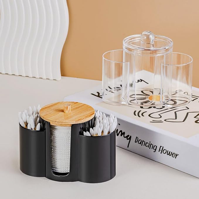 3-in-1 Q-Tip Holder for Bathroom – Premium Vanity Organizer Canister - Image 5