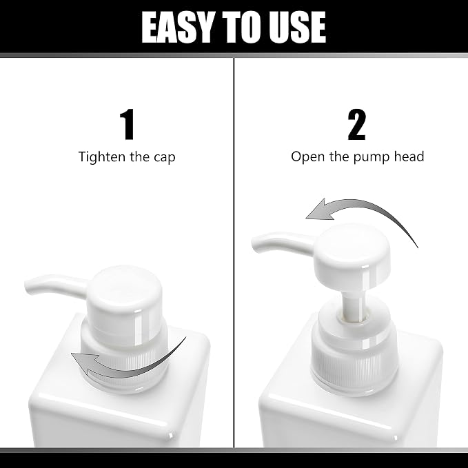 Shower Dispenser Set, 3 White Refillable Bottles, 22oz Large, Conditioner - Image 5