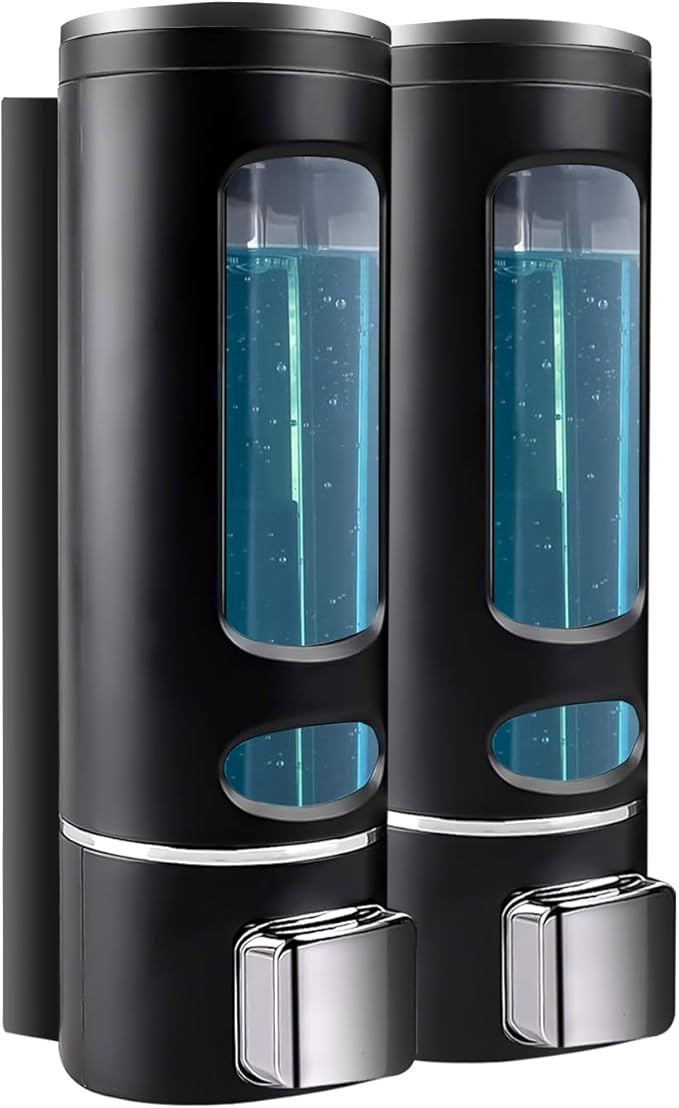 Shampoo and Conditioner Dispenser - 800ML Wall-Mounted Shower Shampoo Dispenser by WUKUR