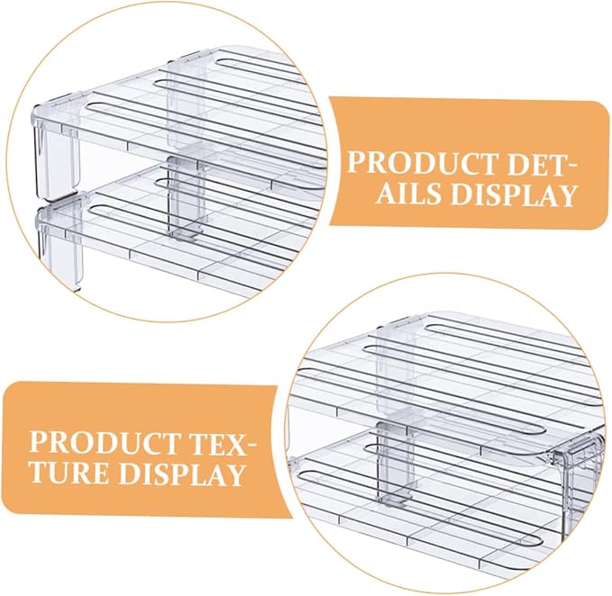 2pcs stacking shelf freezer rack Kitchen Storage Rack foldable cabinet shelf - Image 3