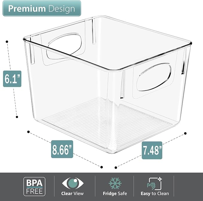 4-Pack Clear Plastic Storage Bins - Image 2