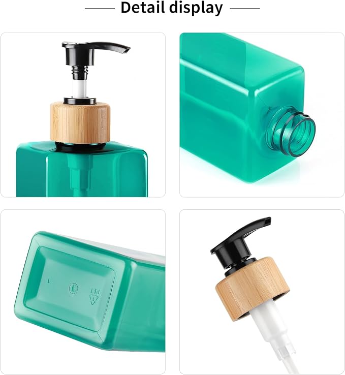 Shampoo and Body soap Dispenser, 16.9 Ounce 3-Pack Reusable Shampoo and - Image 4