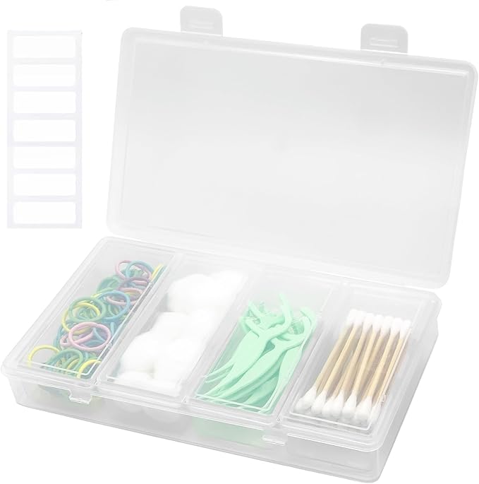 Cotton Swab Holder for Travel, 4 in 1 Portable Small Dental Floss Holder by Unknown