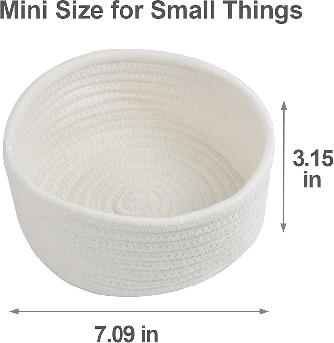 Small Basket, Cotton Rope Baskets - Image 4