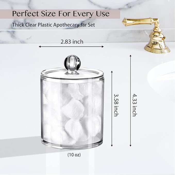 SheeChung 3-Pack Clear Acrylic Qtip Holder - Image 3