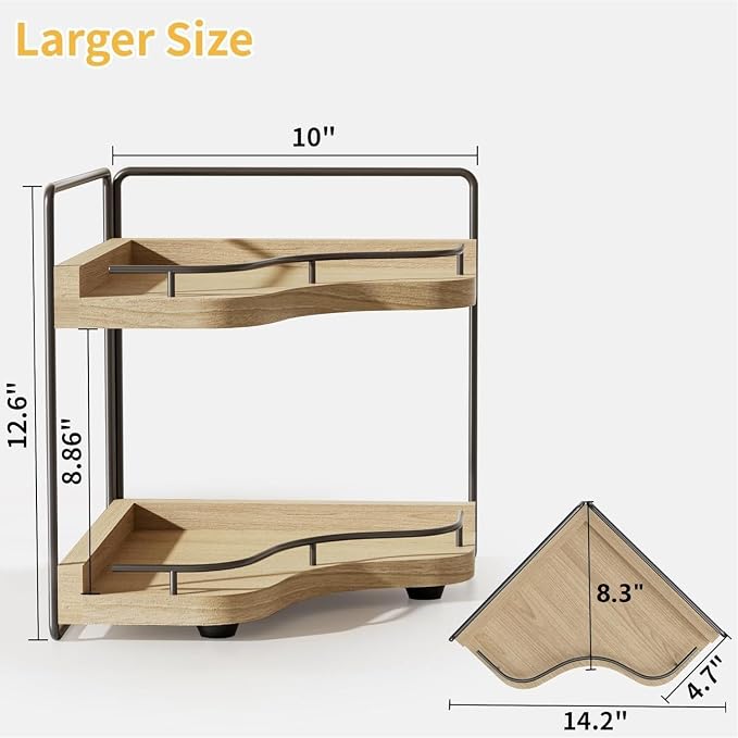2-Tier Corner Bathroom Counter Organizer - Image 3