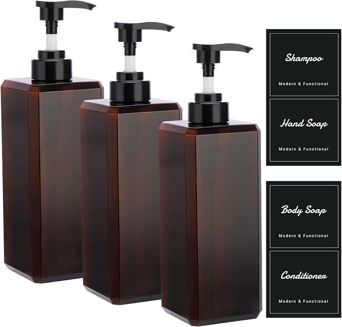 Suream 27oz Bathroom Countertop Soap Dispensers, Plastic Lotion Dispenser by Suream