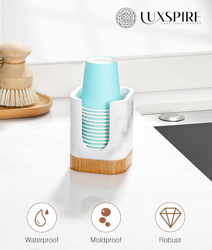 Luxspire Bathroom Cup Dispenser, Dixie Cup Holder 3-5oz, Disposable Paper Cup - Image 2