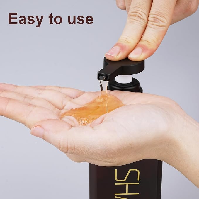 Shampoo and Conditioner Dispenser Shower Soap Bottles 3 Pack 550ml/18.6oz - Image 4