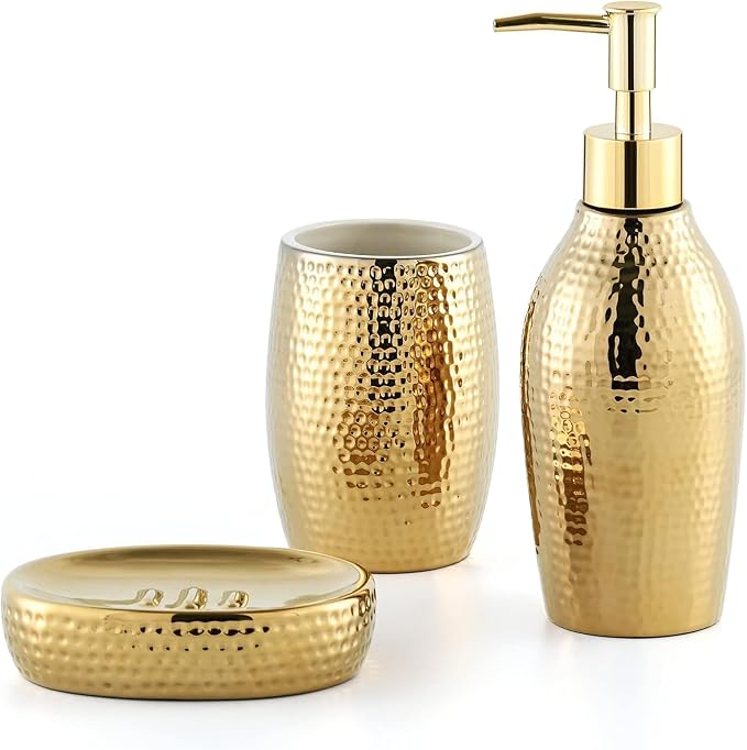 Gold Bathroom Accessory Set by SATUBROWN