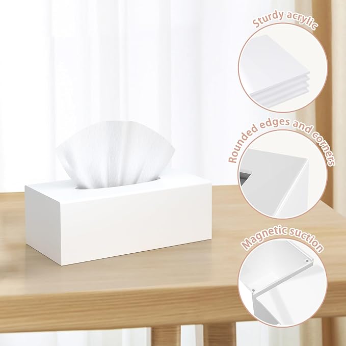 SILUT Tissue Box Cover Rectangle, Tissue Box Holder Decorative, Acrylic Tissue - Image 4