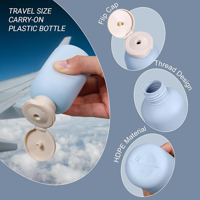 Travel Shampoo Bottle, Empty Plastic Squeeze Bottles 3.4oz - Image 2