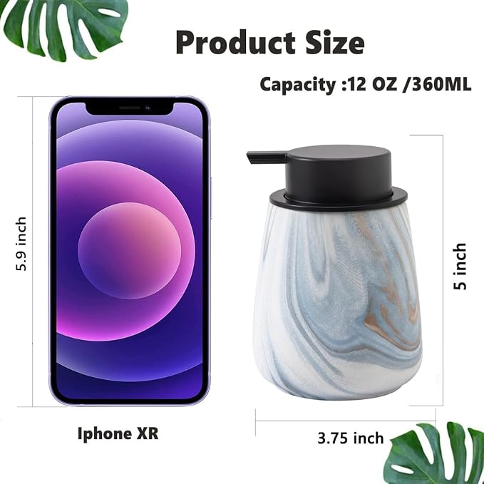 12Oz Ceramic Liquid Soap Dispenser - Image 3