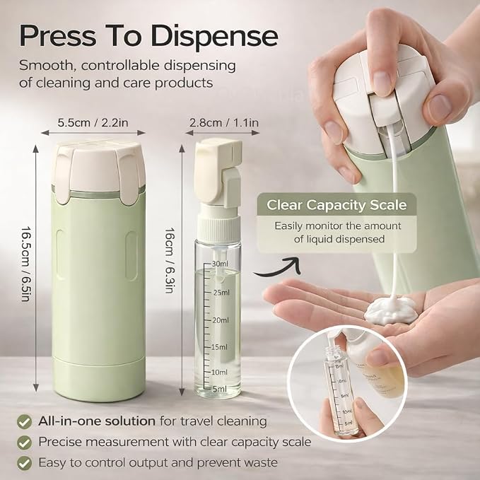 4-in-1 Travel Bottles for Toiletries, Travel Pump Bottle，Leak-Proof Shampoo - Image 3