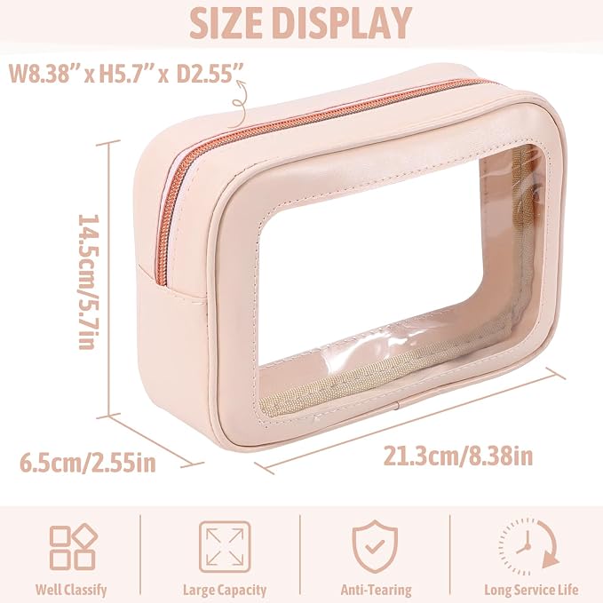 6PCS Clear Toiletry Bag, TSA Approved Travel Pouch - Image 3