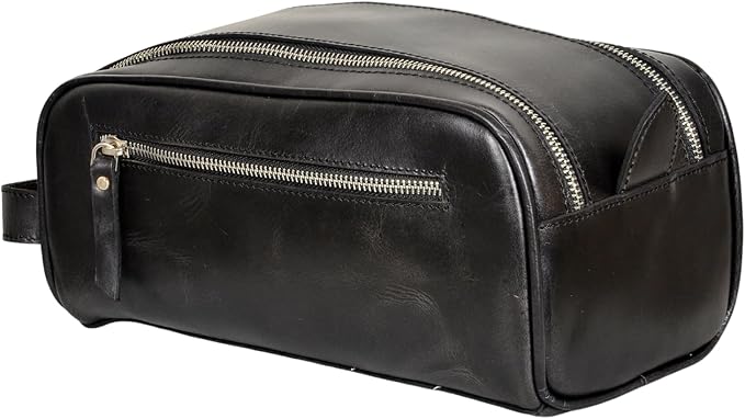 Premium Buffalo Leather Toiletry Bag by MILITARIASTUFFS