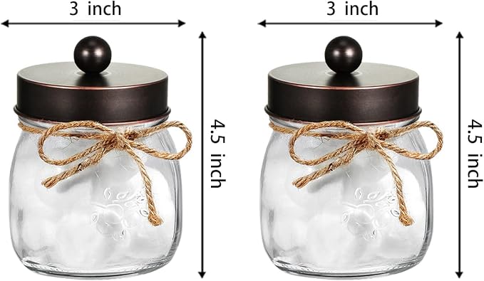 Amolliar Mason Jar Bathroom Storage Organizer -Oil Rubbed Bronze- Rustic - Image 7