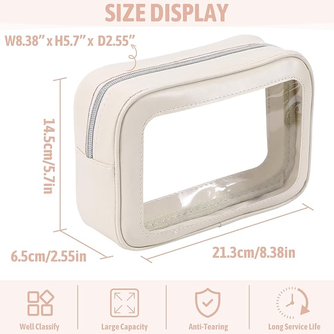 6PCS Clear Toiletry Bag, TSA Approved Travel Pouch - Image 3