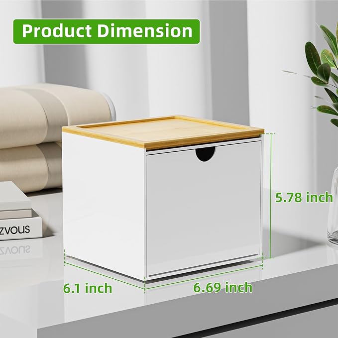 VITVITI Drawer Disposable Face Towel Holder Box, Acrylic Facial Towel Container - Image 6