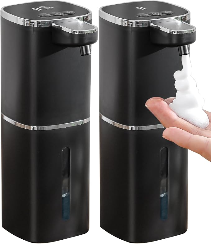 2 Pack Automatic Foaming Soap Dispenser, 13.5oz/400mL, USB Rechargeable by DODOMEKIA