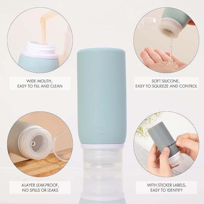 Muslish 21 Pack Travel Bottles for Toiletries, Leak-Proof TSA Compliant - Image 3