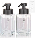 Foaming Soap Dispenser with Stainless Steel Pump, 12oz Refillable Glass Liquid by UUJOLY