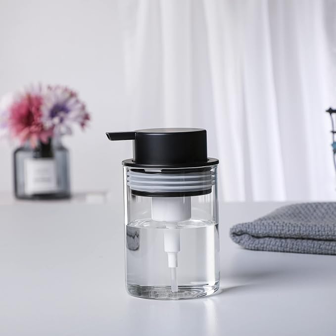 Clear Glass Foam Soap Dispenser, 10 Oz Hand Liquid Bottles - Image 3