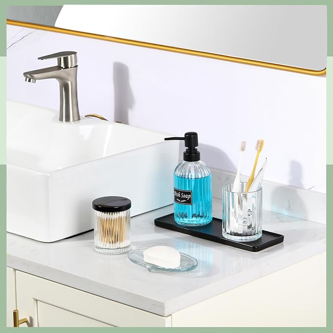 Shinowa Bathroom Accessories Set, Toothbrush Holder, Q-Tips Holder, Soap Dish - Image 2