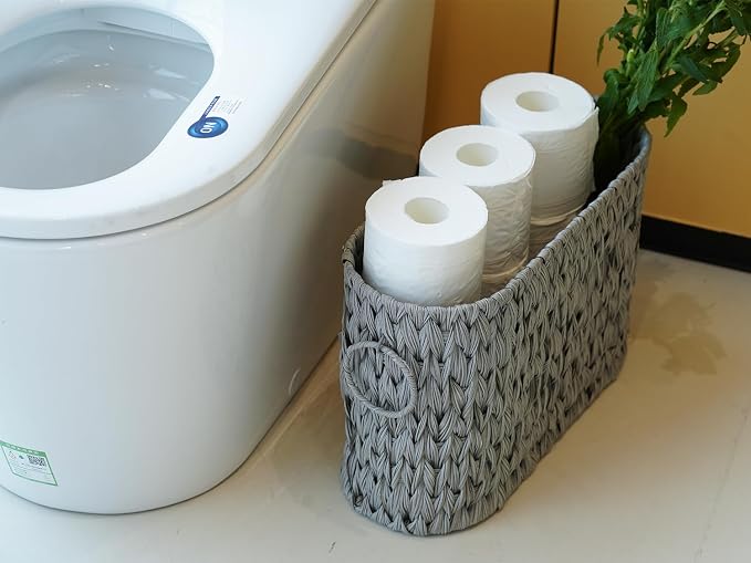 Toilet Paper Storage, Narrow Toilet Paper Basket - Image 9