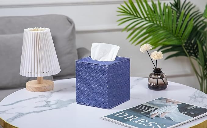 Blue Tissue Box Cover, Tissue Box Cover Square, Tissue Holder - Image 4