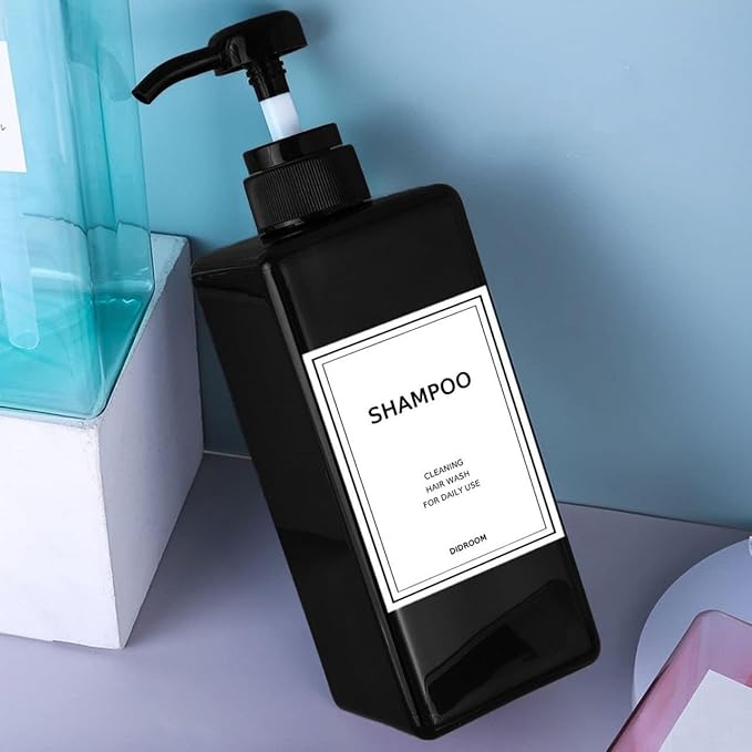 Modern Shampoo and Conditioner Dispenser Refillable Pump Bottle Set Empty - Image 3