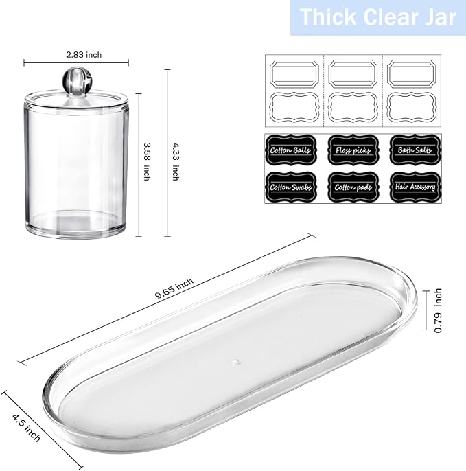 Qtip Holder Bathroom Set with Tray - Image 7