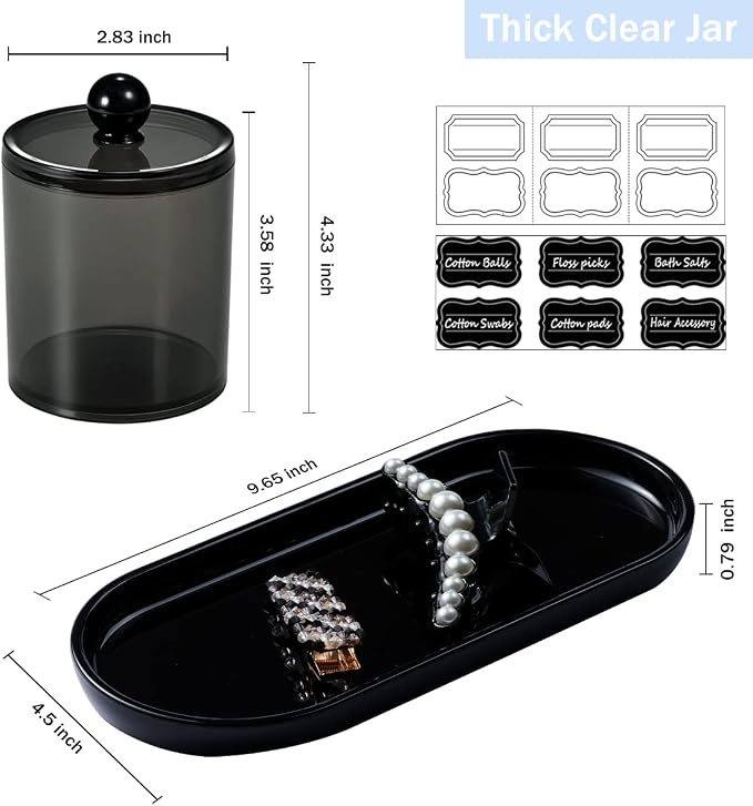 Qtip Holder Bathroom Set with Tray - Image 6
