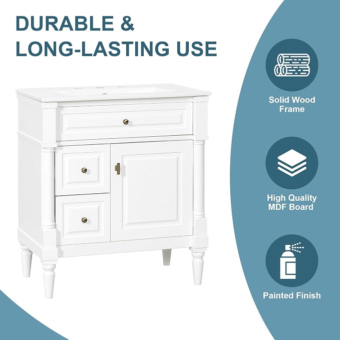 Harper & Bright Designs 30" Bathroom Vanity - Image 7