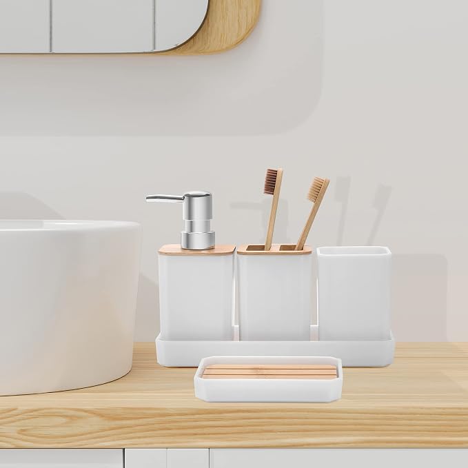 FEILANDUO Bathroom Accessories Set, Soap Dispenser, Soap Dish, Toothbrush Holder - Image 5