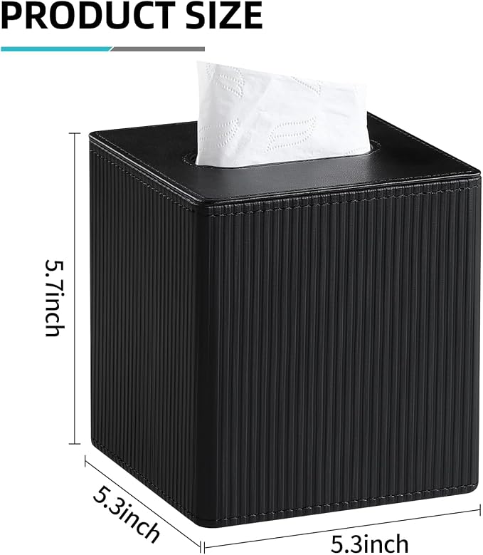 Tissue Box Cover Square with Magnetic Closure, PU Leather Tissue Box Holder - Image 7